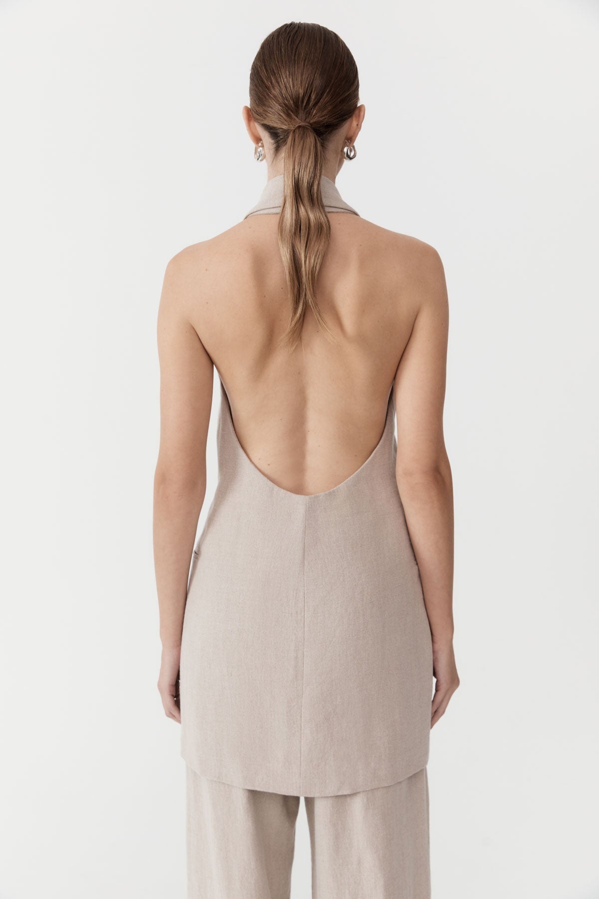 Linen Helm Vest - Natural - 5