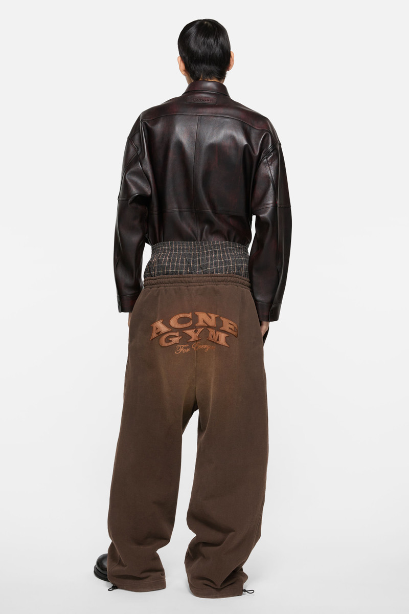 Layered logo sweatpants - Dark brown 3