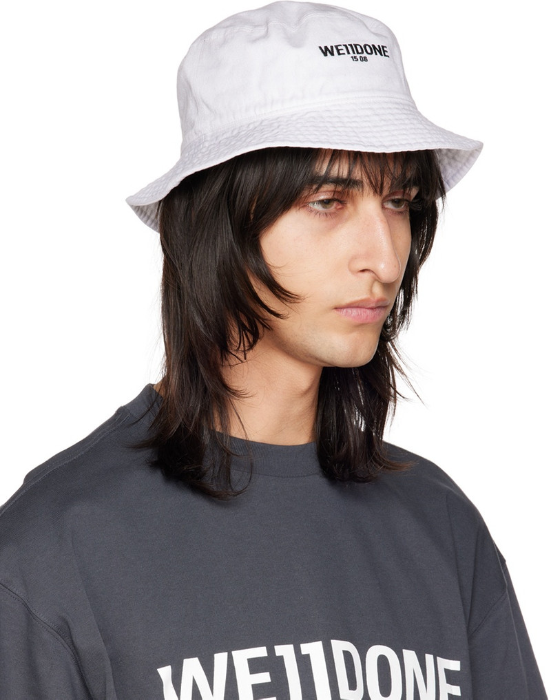 We11done White Logo Bucket Hat outlook