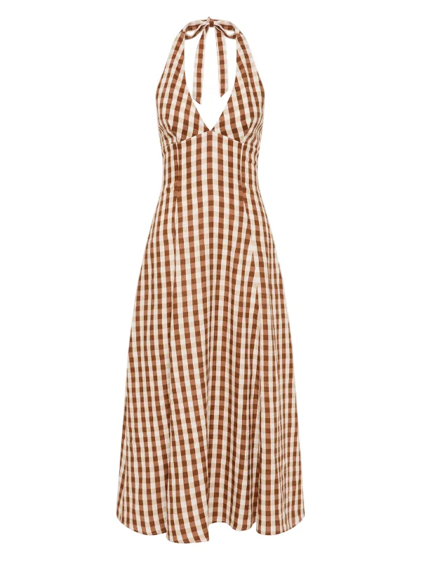 Marais Midi Dress in Gingham Cedar - 1