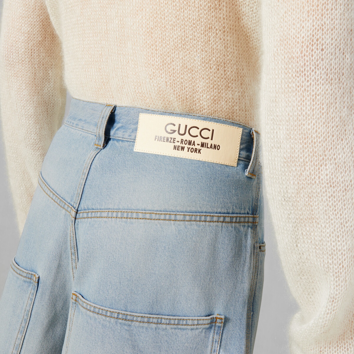 Denim pant with label - 4
