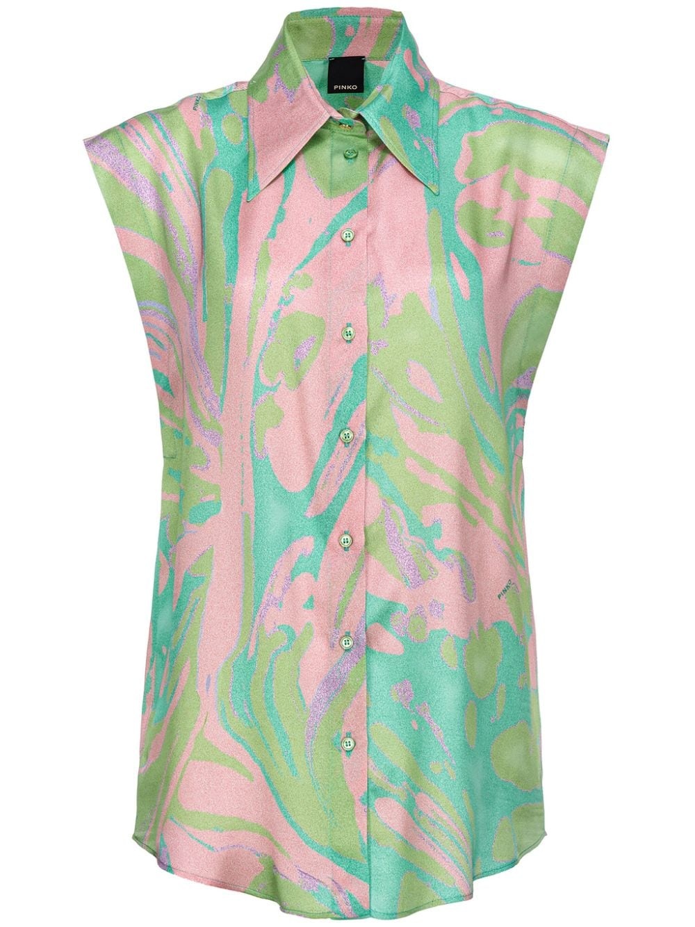 swirl-print sleeveless shirt - 1
