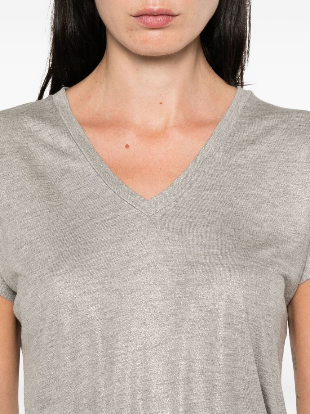 metallic v-neck tee - 5