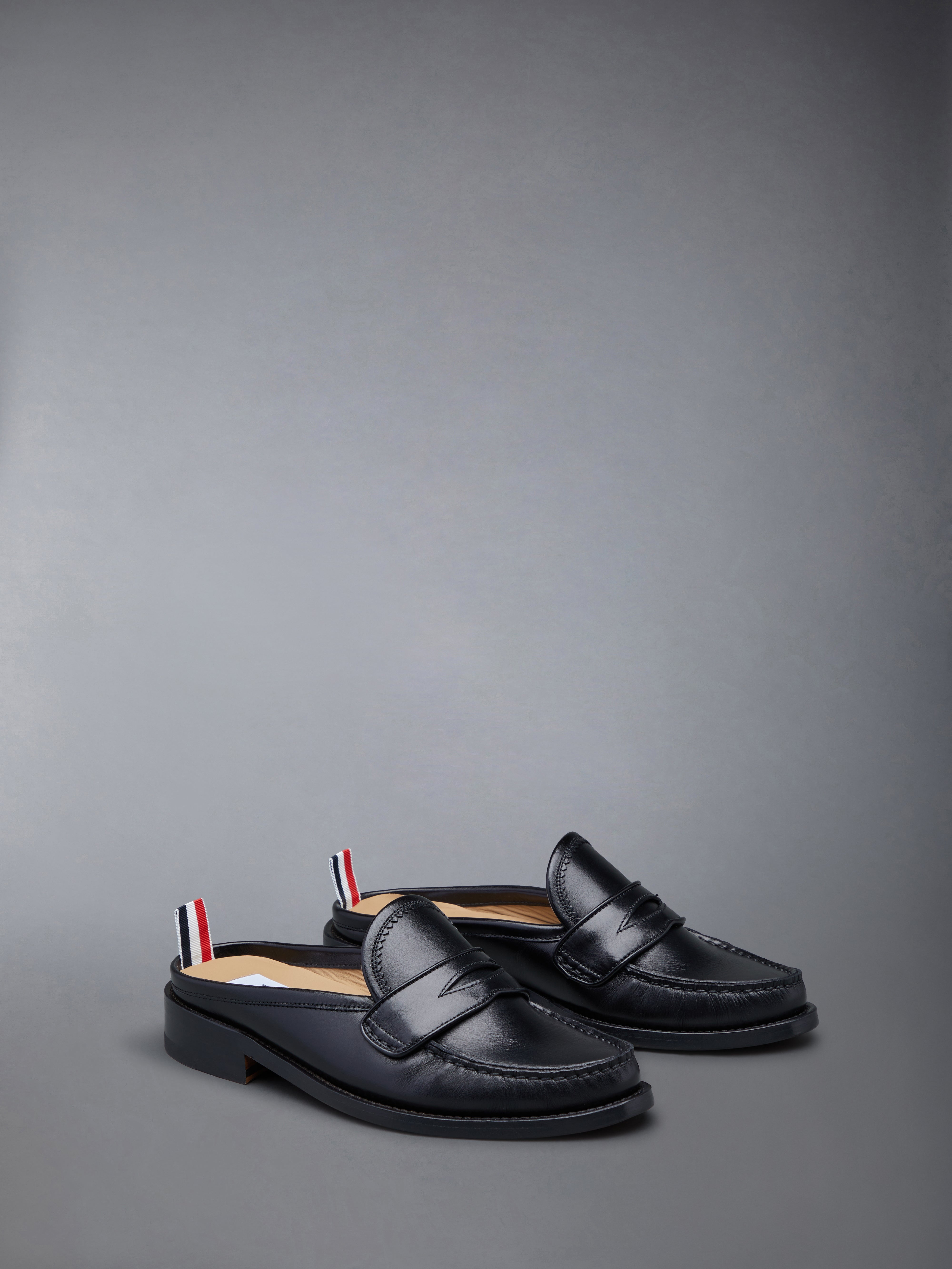 CALF FLEXIBLE LEATHER SOLE PENNY LOAFER MULE - 2