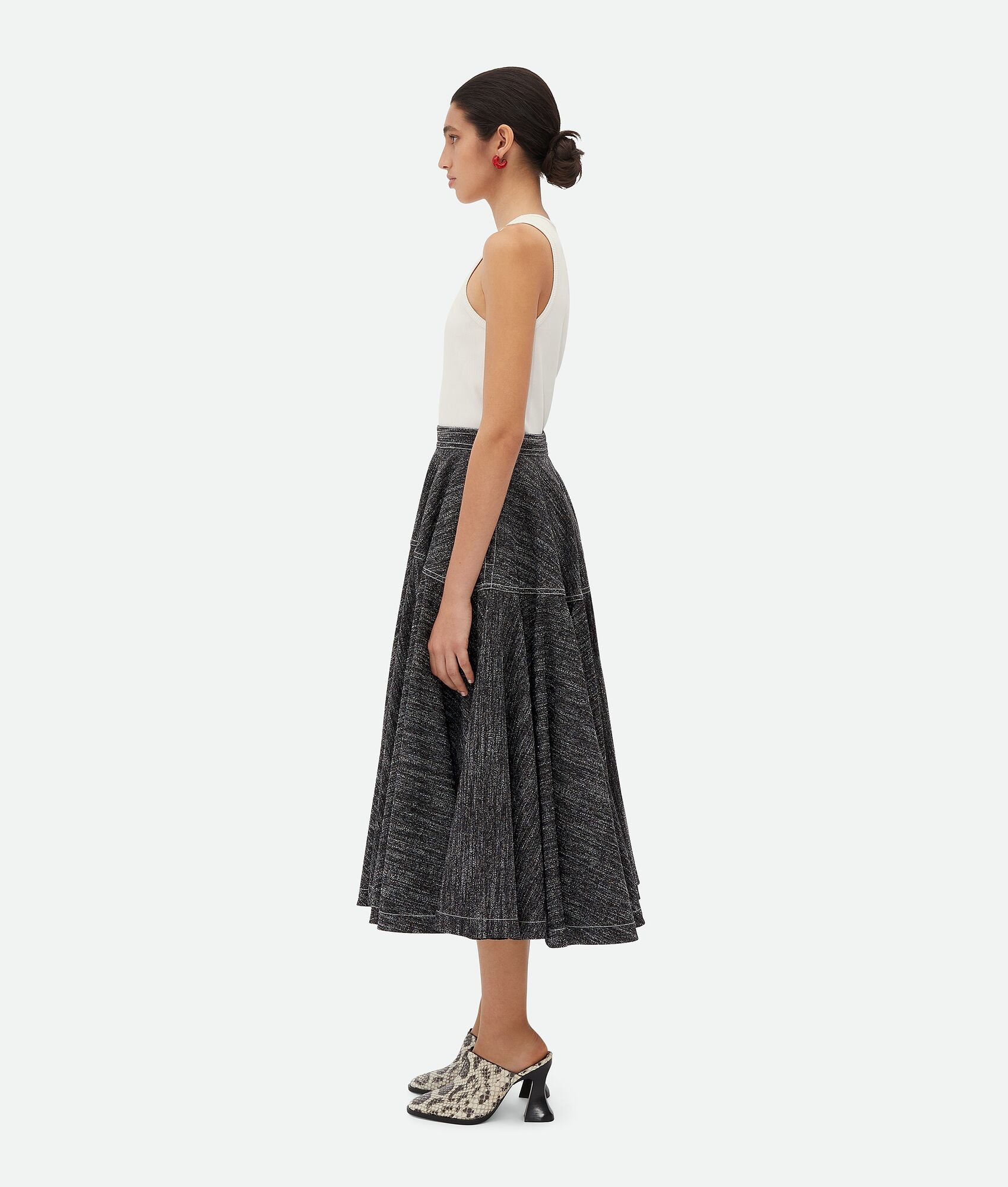 Viscose And Silk A-Line Skirt - 2
