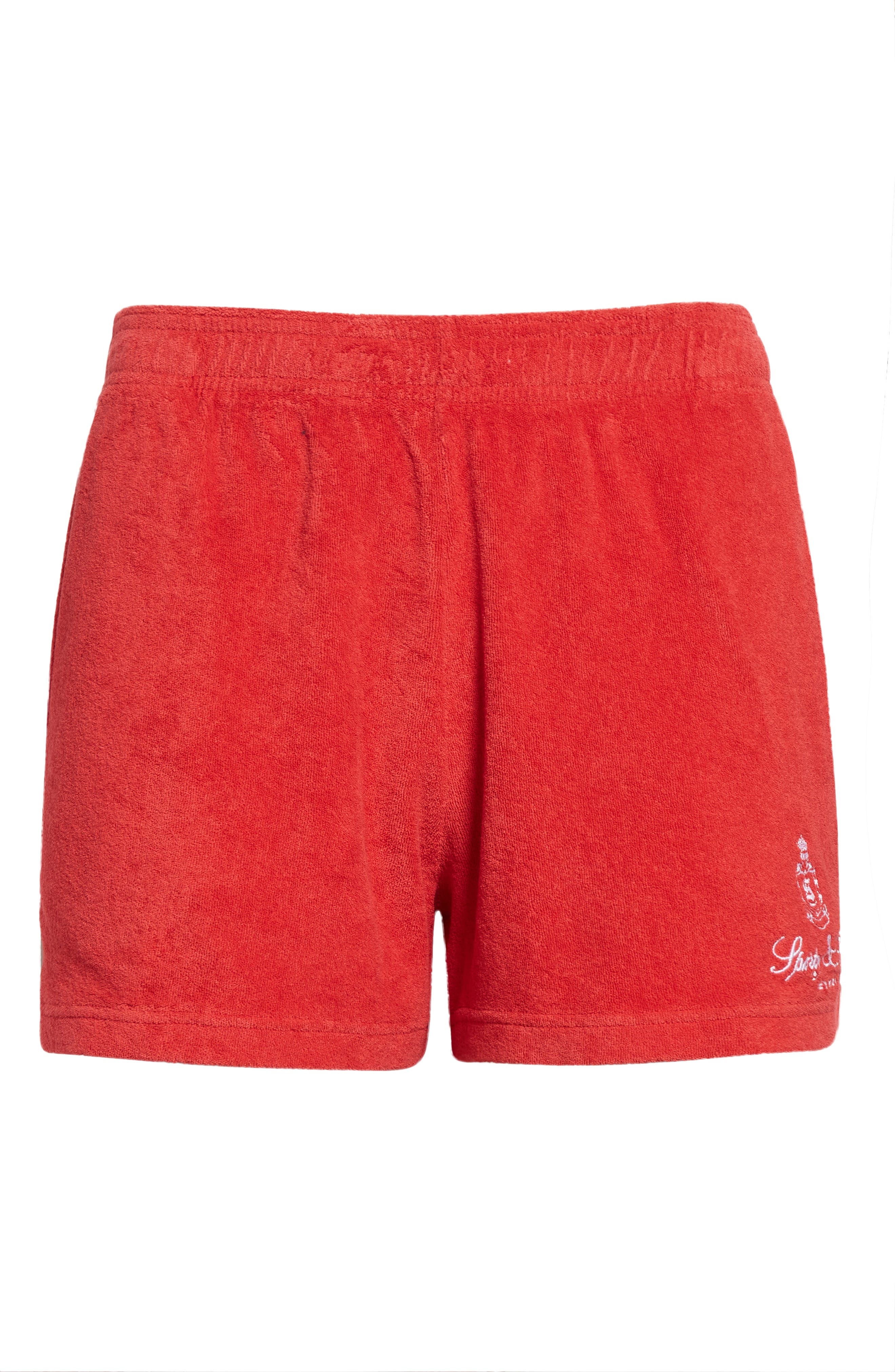 Sporty & Rich Vendome French Terry Shorts in Fire Red at Nordstrom - 5