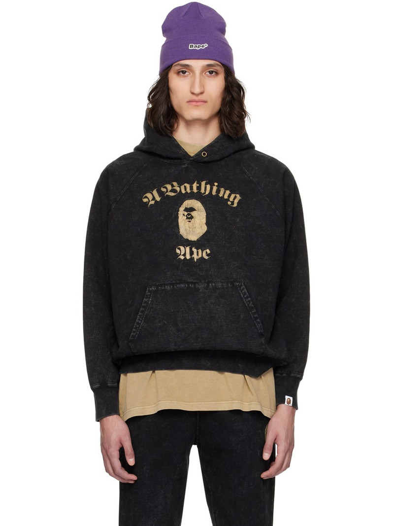 Black Overdyed Hoodie - 1
