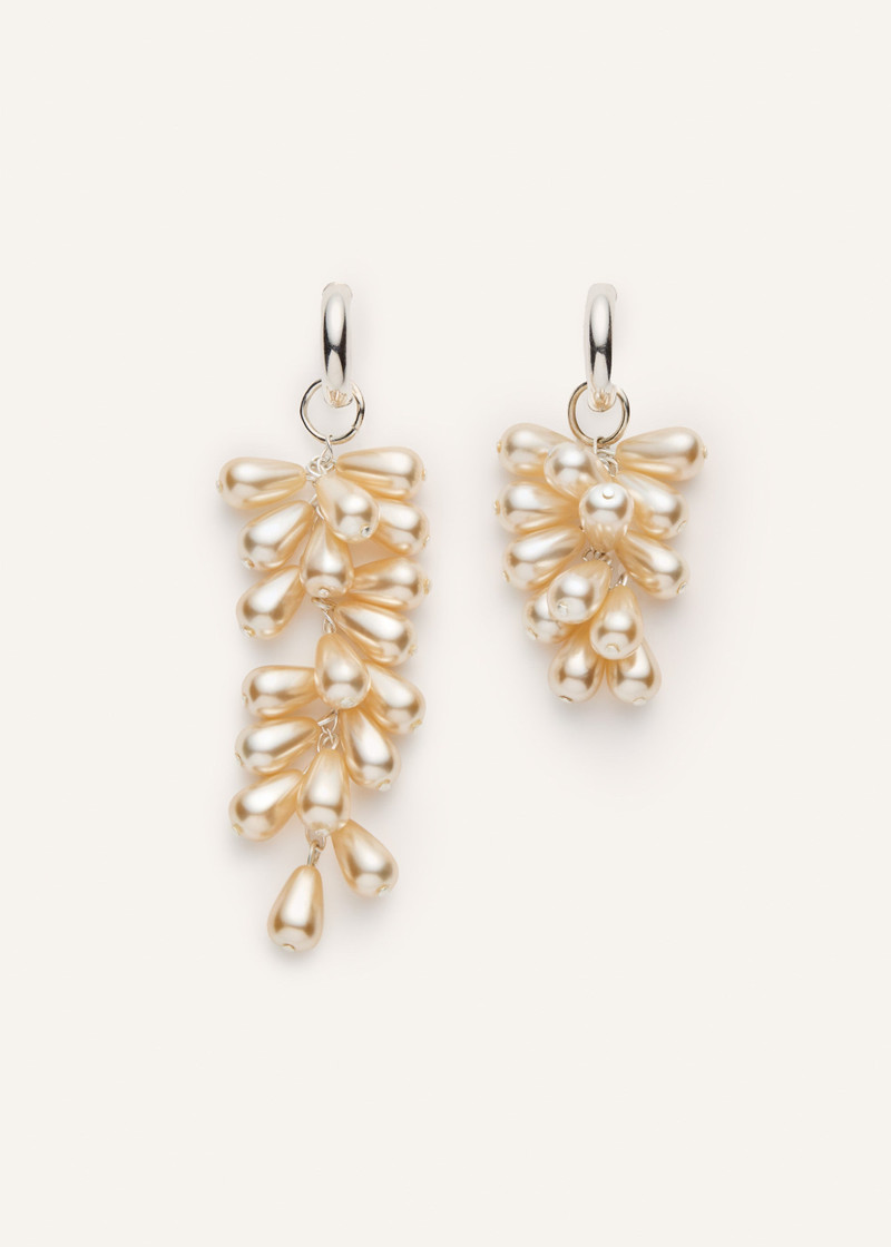 Cream pearl cluster drop earrings 1