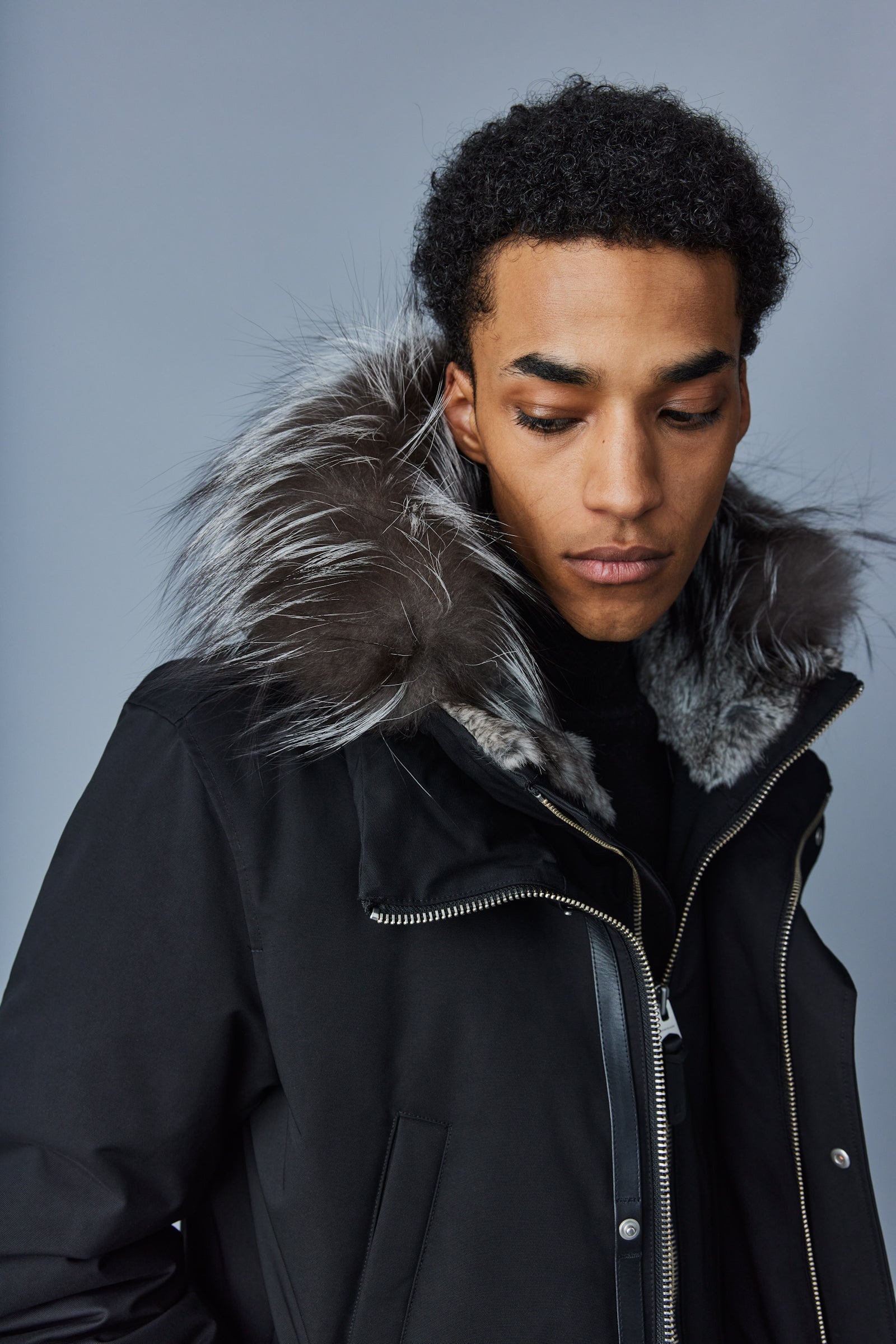 EDWARD 2-in-1 down parka with hooded bib and silver fox fur - 5