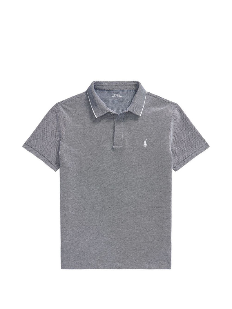 logo-embroidered tipped polo shirt 1