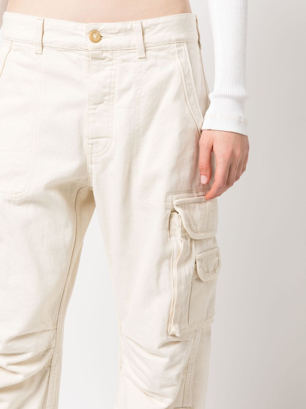 gathered-detail cargo trousers - 5