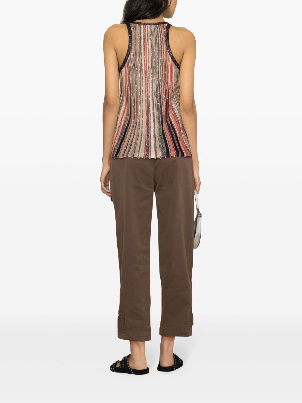 tapered-leg gabardine trousers - 4