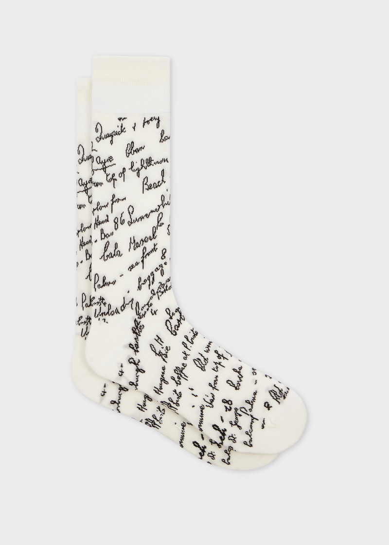 White 'Handwriting' Socks 1