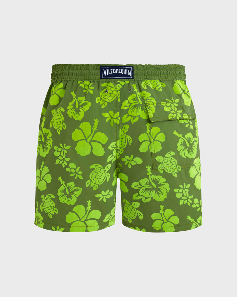 MEN SWIM SHORTS FLOCKED TROPICAL TURTLES 7