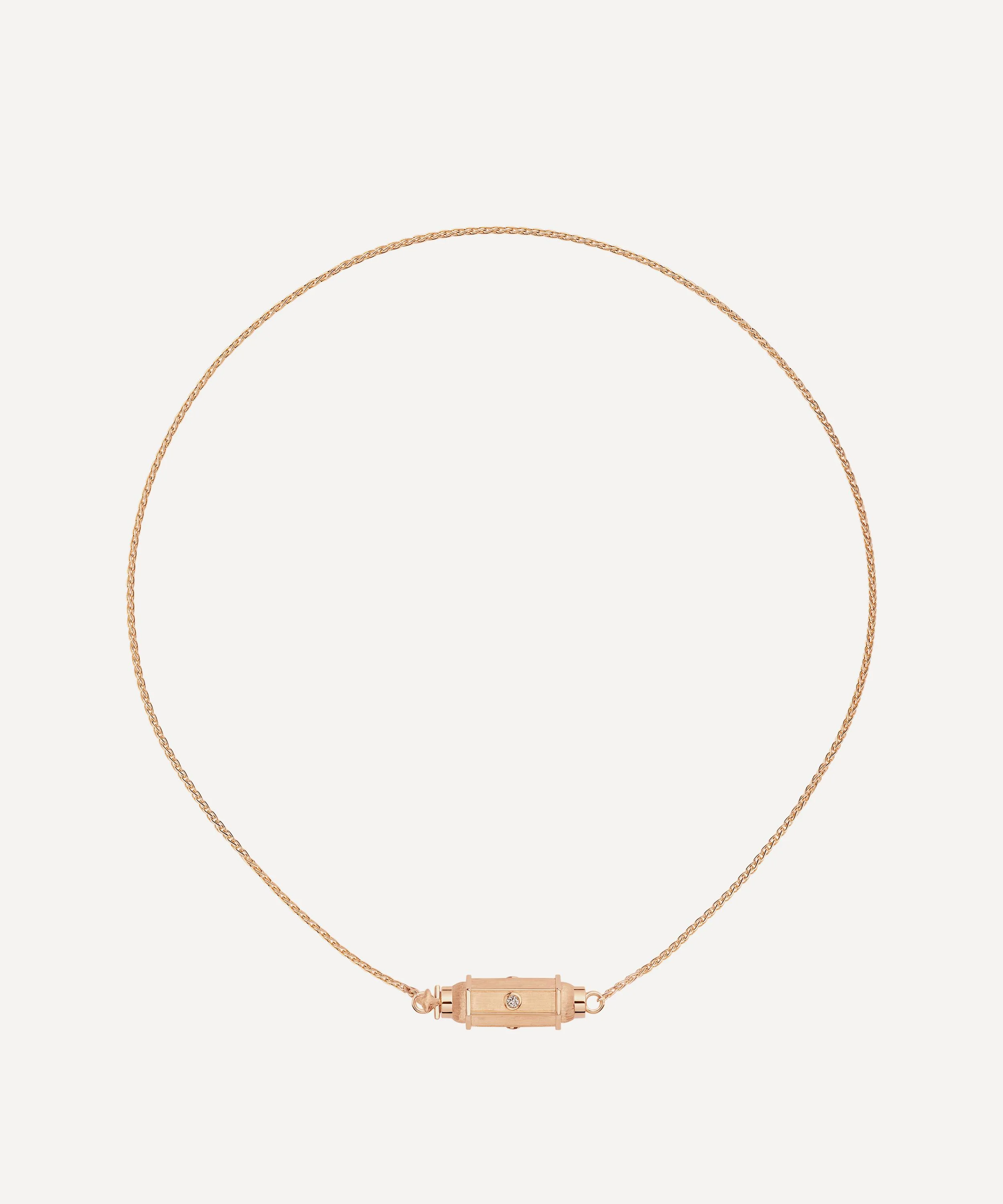 18ct Rose Gold Brown Diamond Micro Coco Locket Necklace - 1