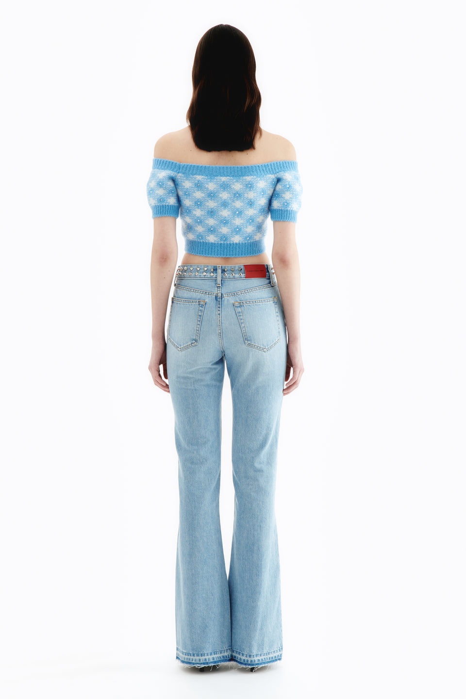 HDENIM FLARED JEANS WITH EMBELLISHMENT - 4