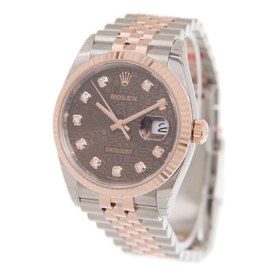 Rolex Datejust 36 Automatic Chocolate Jubilee Diamond Dial Men's Oyster Watch 126231CHJDJ - 4
