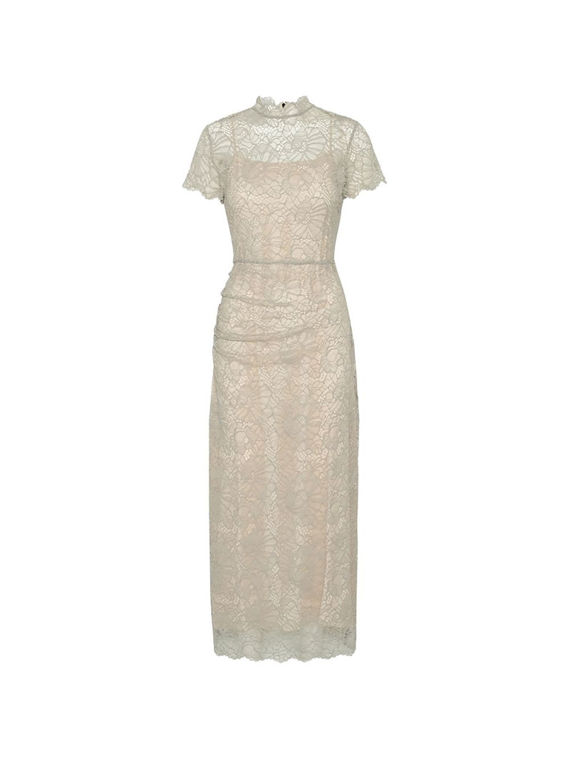 lace ruched midi dress 1