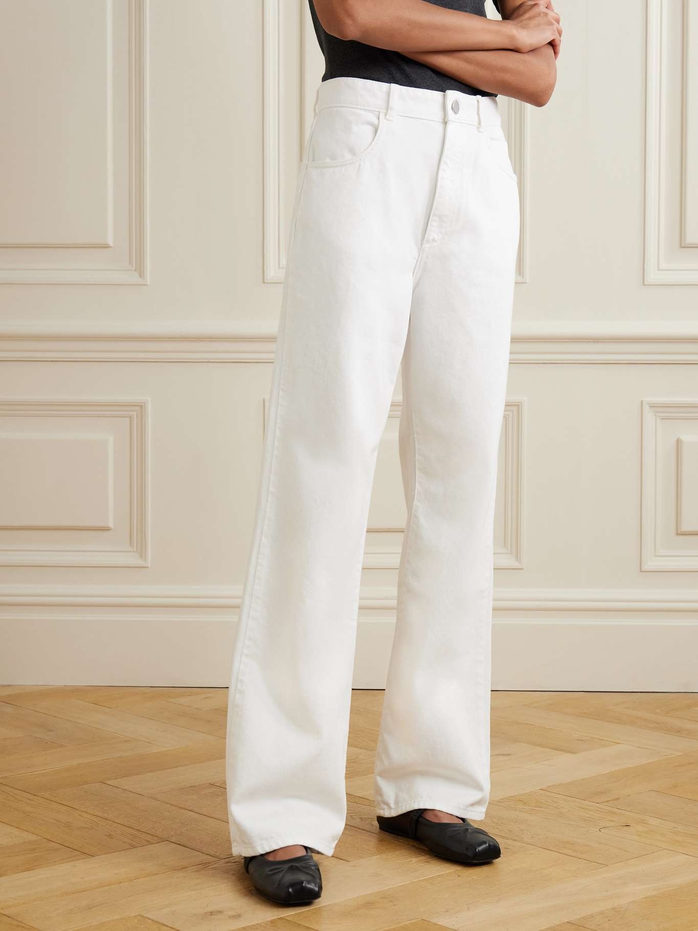 Mid-rise straight-leg jeans White - 3