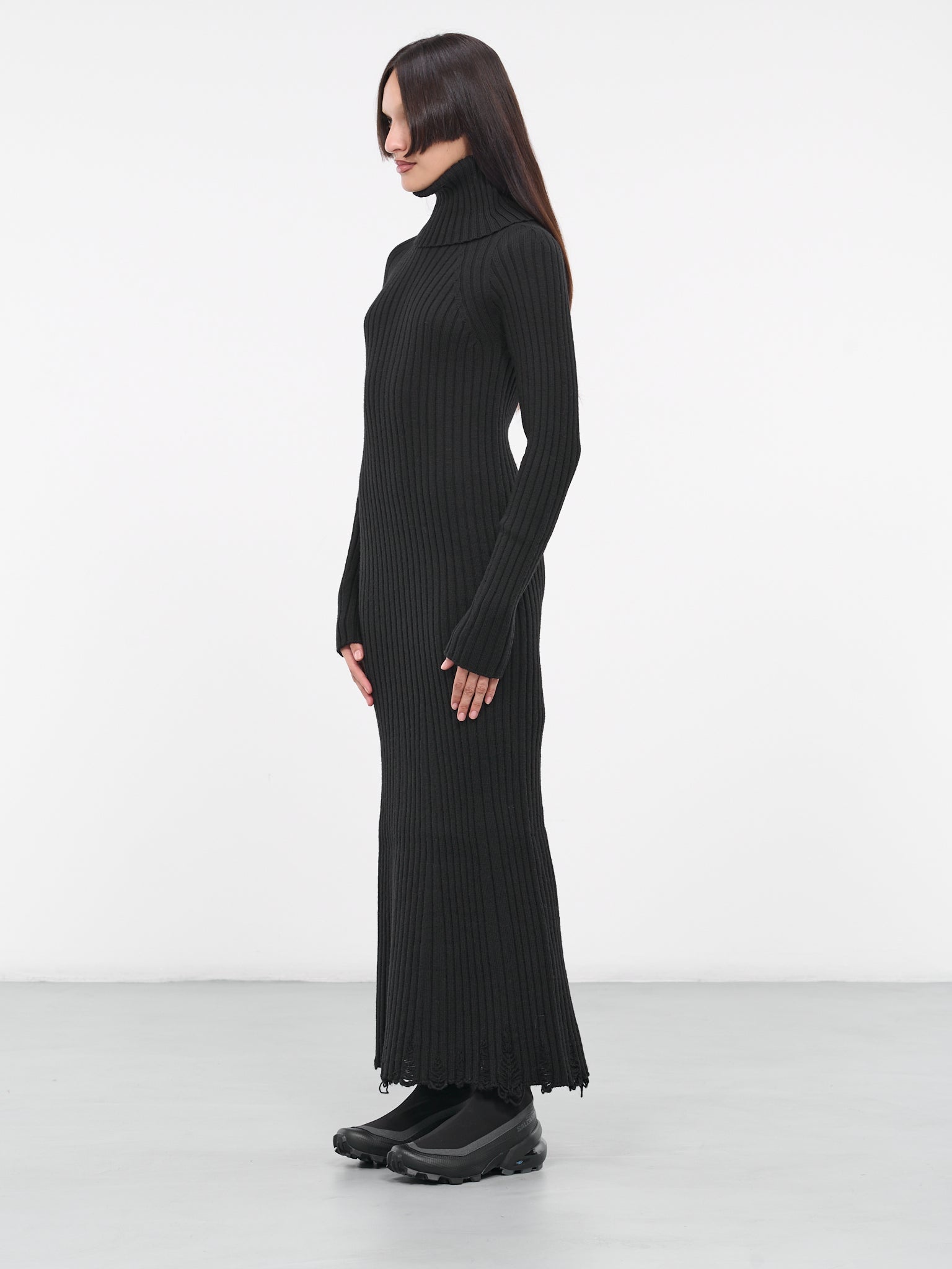 Distressed Rib Knit Dress - 2
