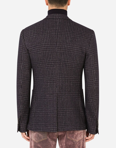 Dolce & Gabbana Check jersey Portofino jacket with patch outlook