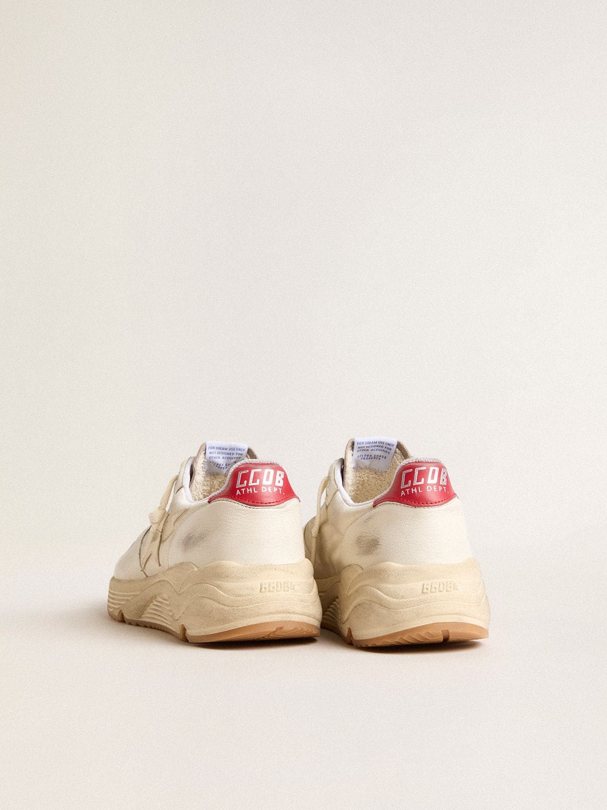 Men’s Running Sole in nappa leather with beige leather star and red heel tab - 4