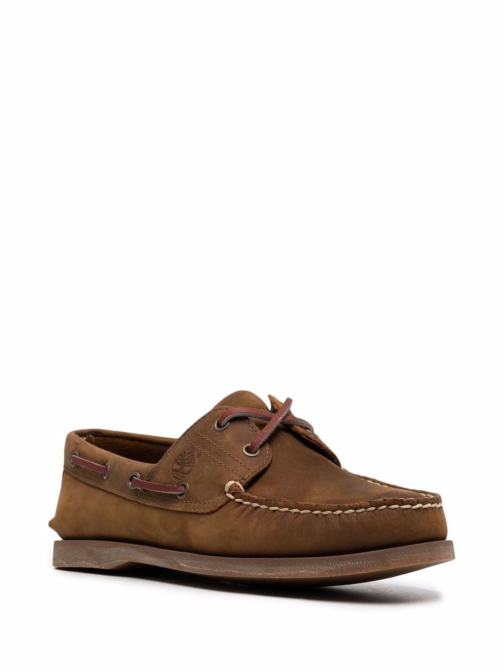 stitched leather boat shoes - 2