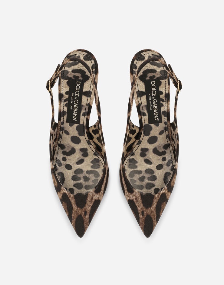 Leopard-print cotton slingbacks - 4