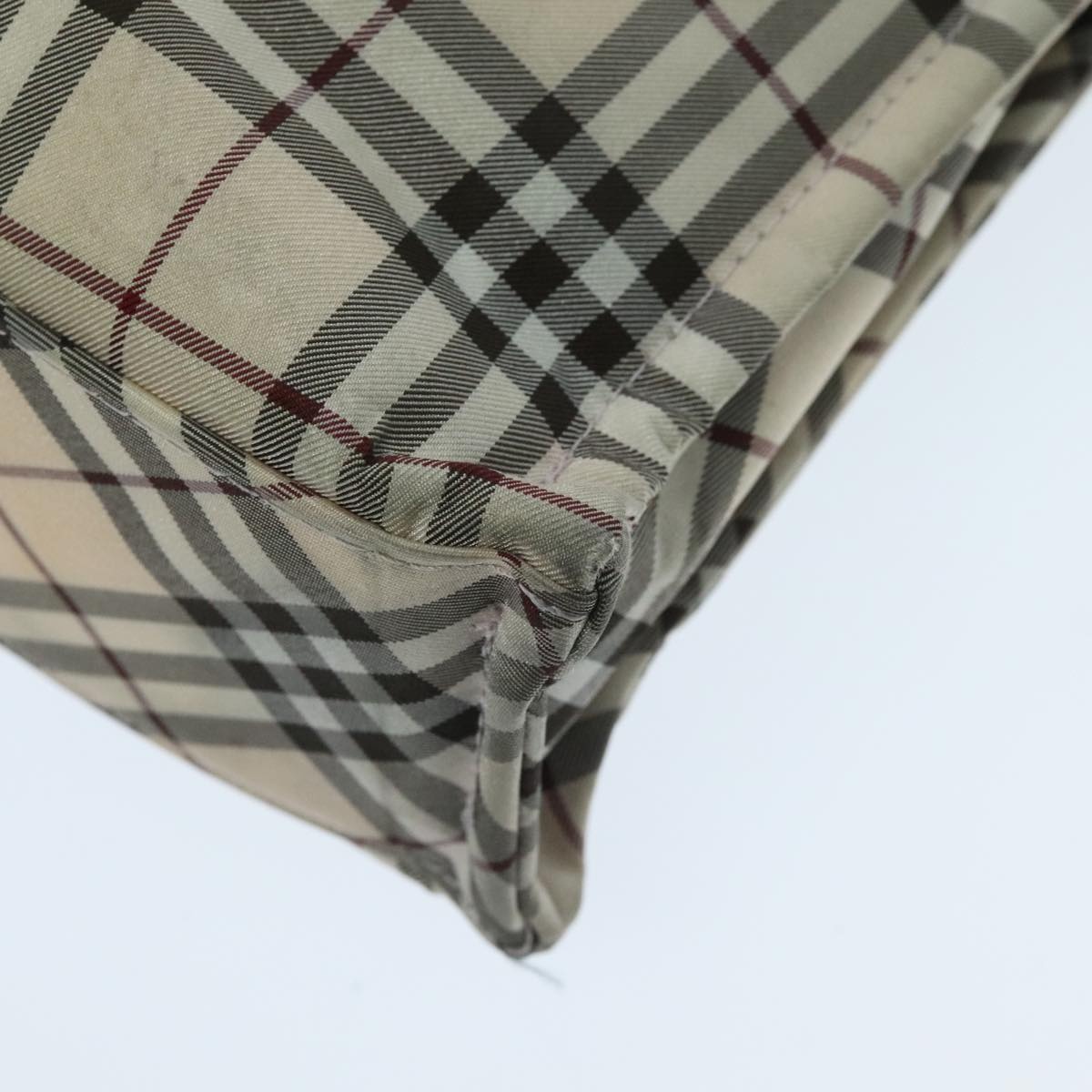 Burberry Nova Check Blue Label Hand Bag Nylon Beige Brown Silver - 12
