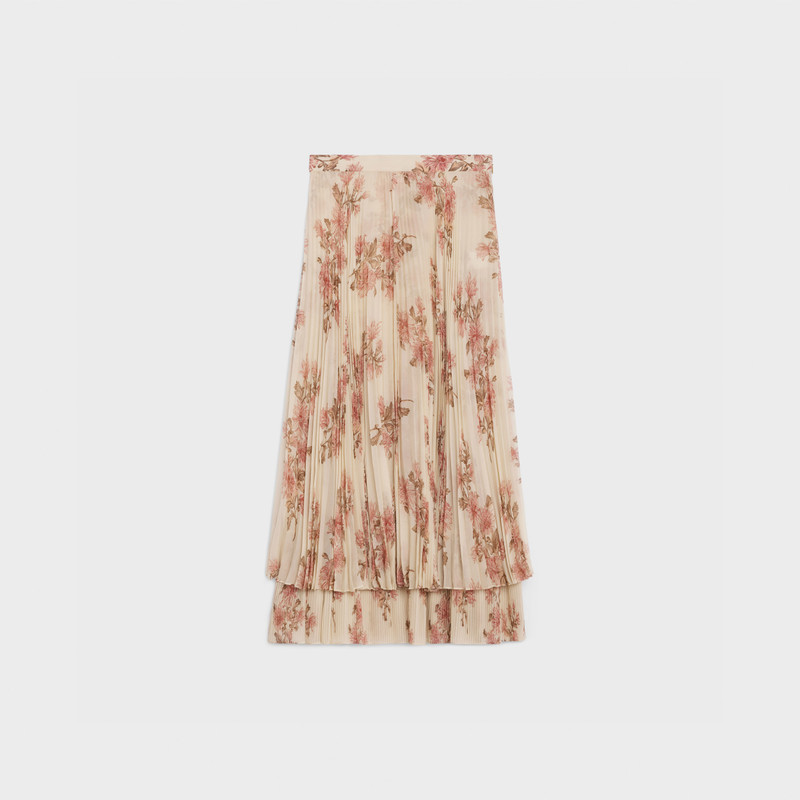 MIDI RUFFLED SKIRT IN SILK GEORGETTE 1