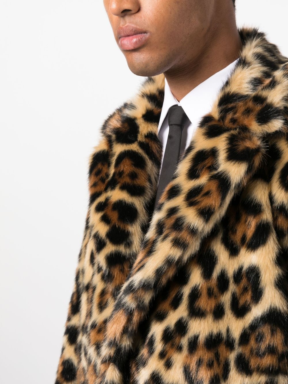 leopard-print button-up coat - 5