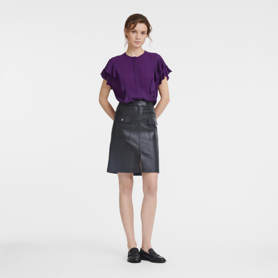 Longchamp Skirt Black - Lambskin outlook