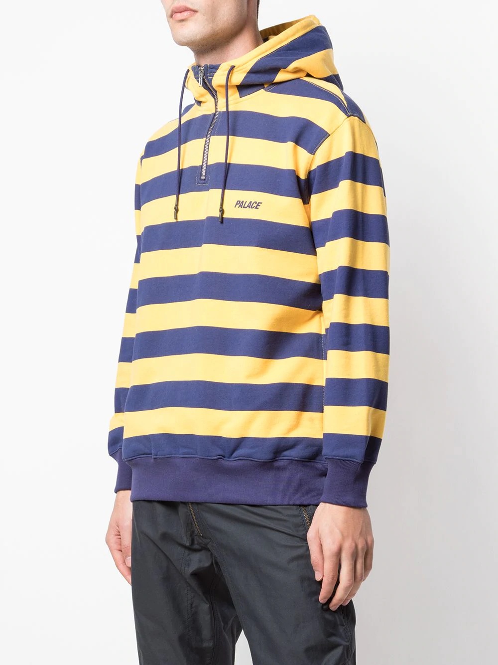 striped logo print hoodie - 3