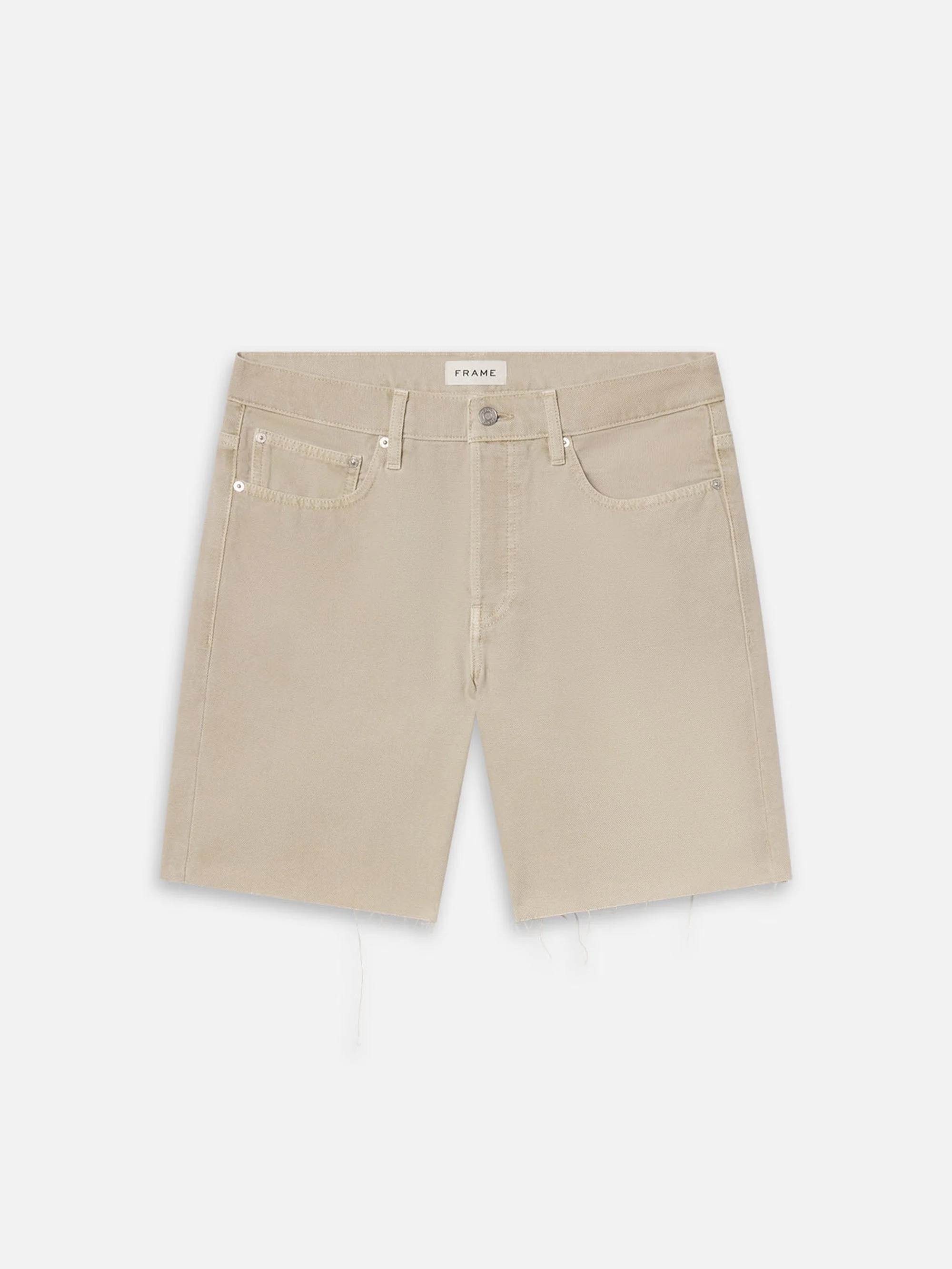 Relaxed Short Raw Hem in Beach Sand - 1