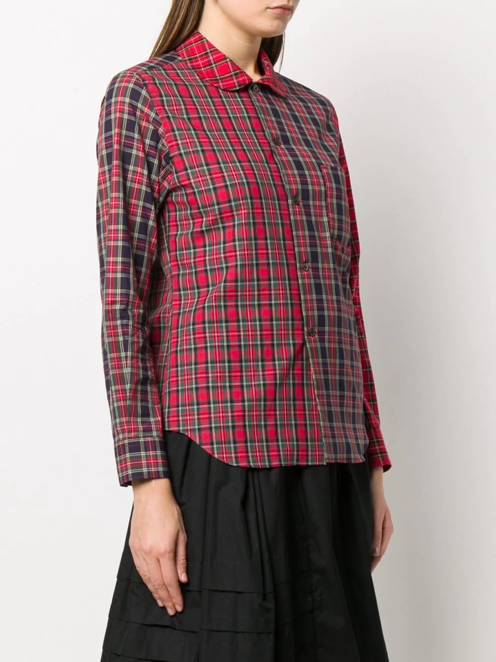 long-sleeved check pattern shirt - 3