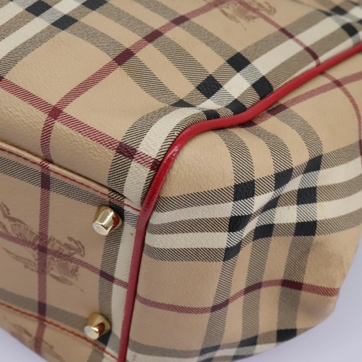 Burberry Nova Check Shoulder Bag Pvc Leather Beige - 16