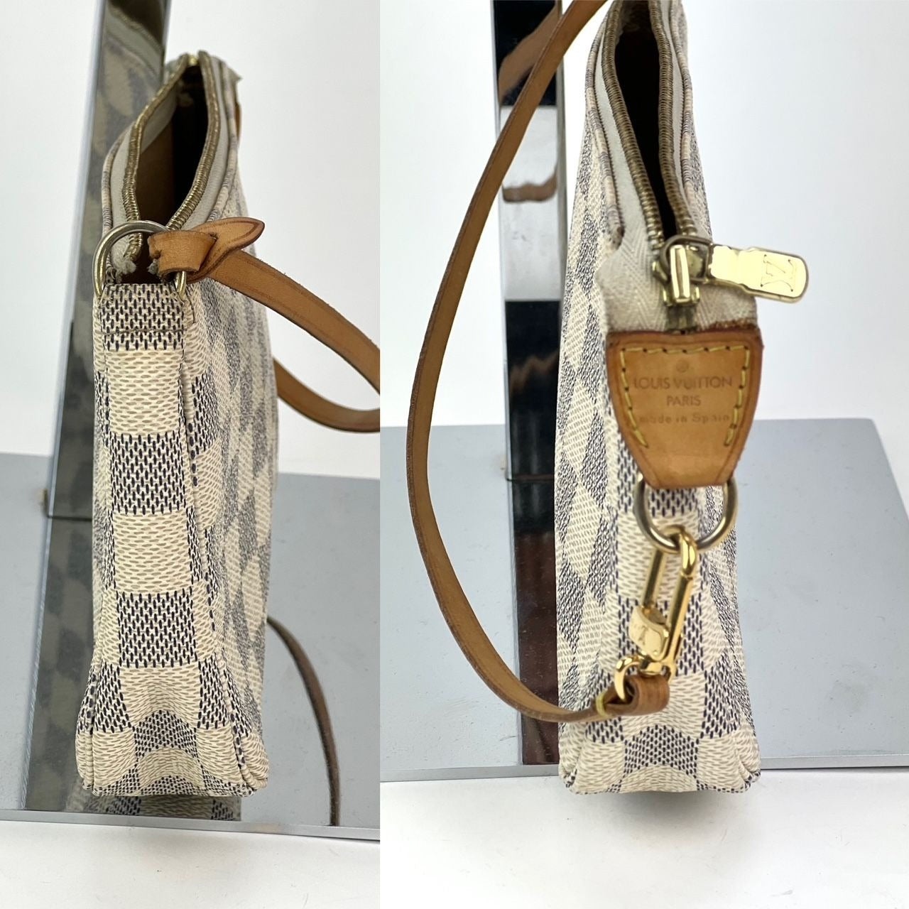 Louis Vuitton Pochette Accessories White  Damier Azur Bag - 3