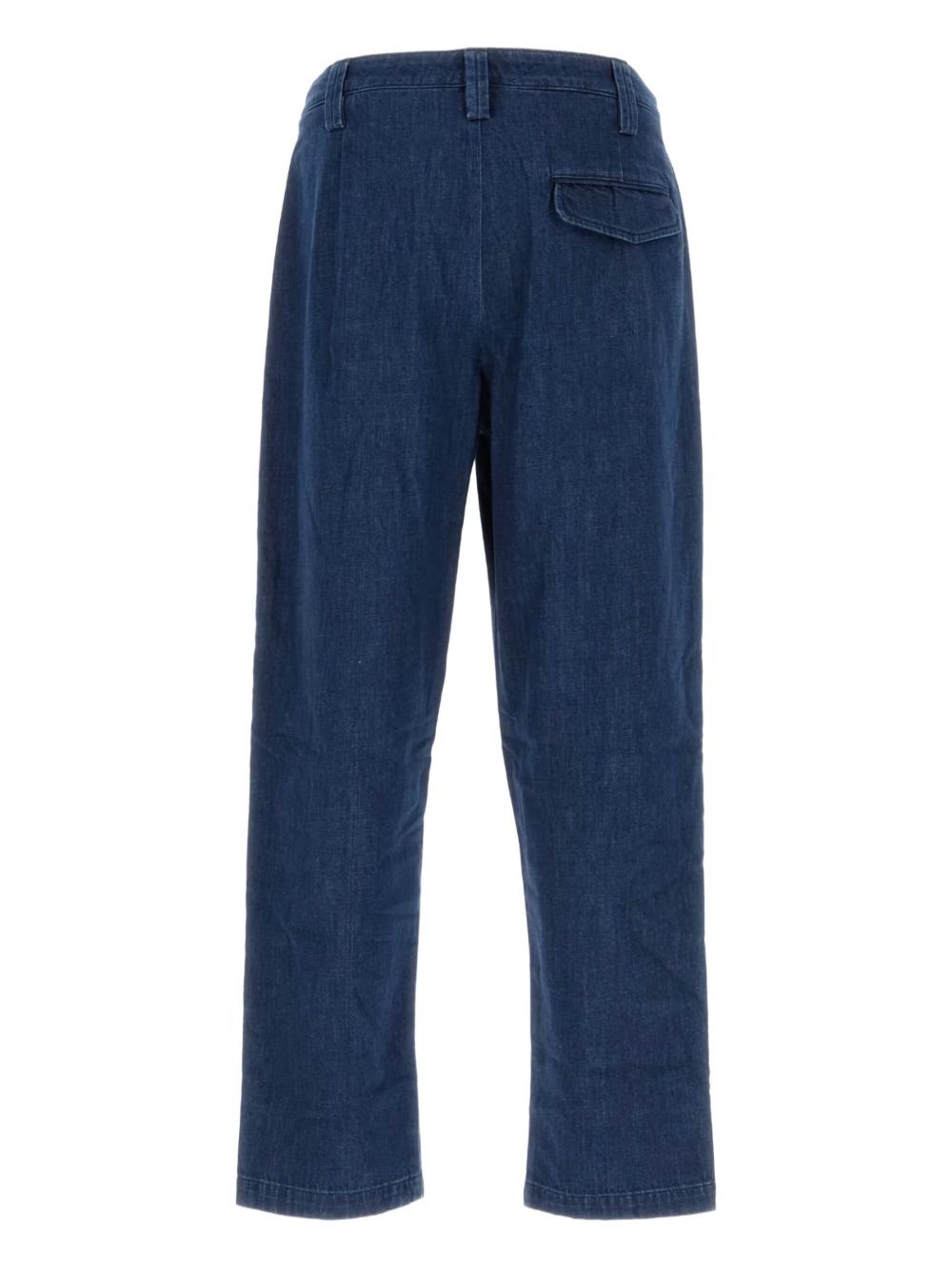 pleat-detailed cotton jeans - 2