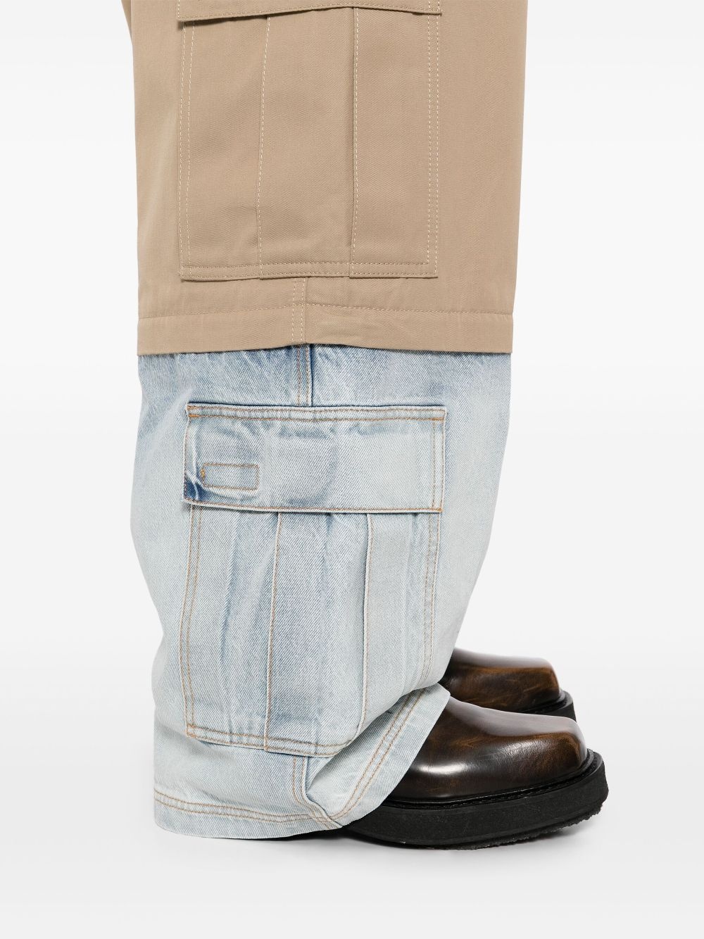 panelled cargo trousers - 5