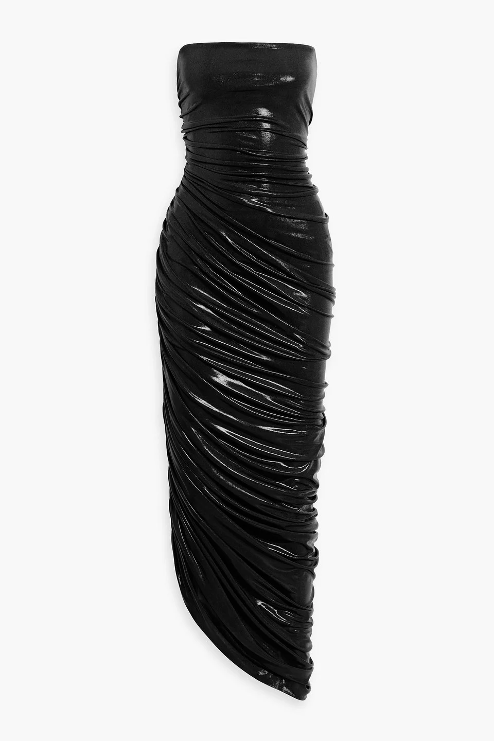 Diana strapless ruched lamé gown - 1
