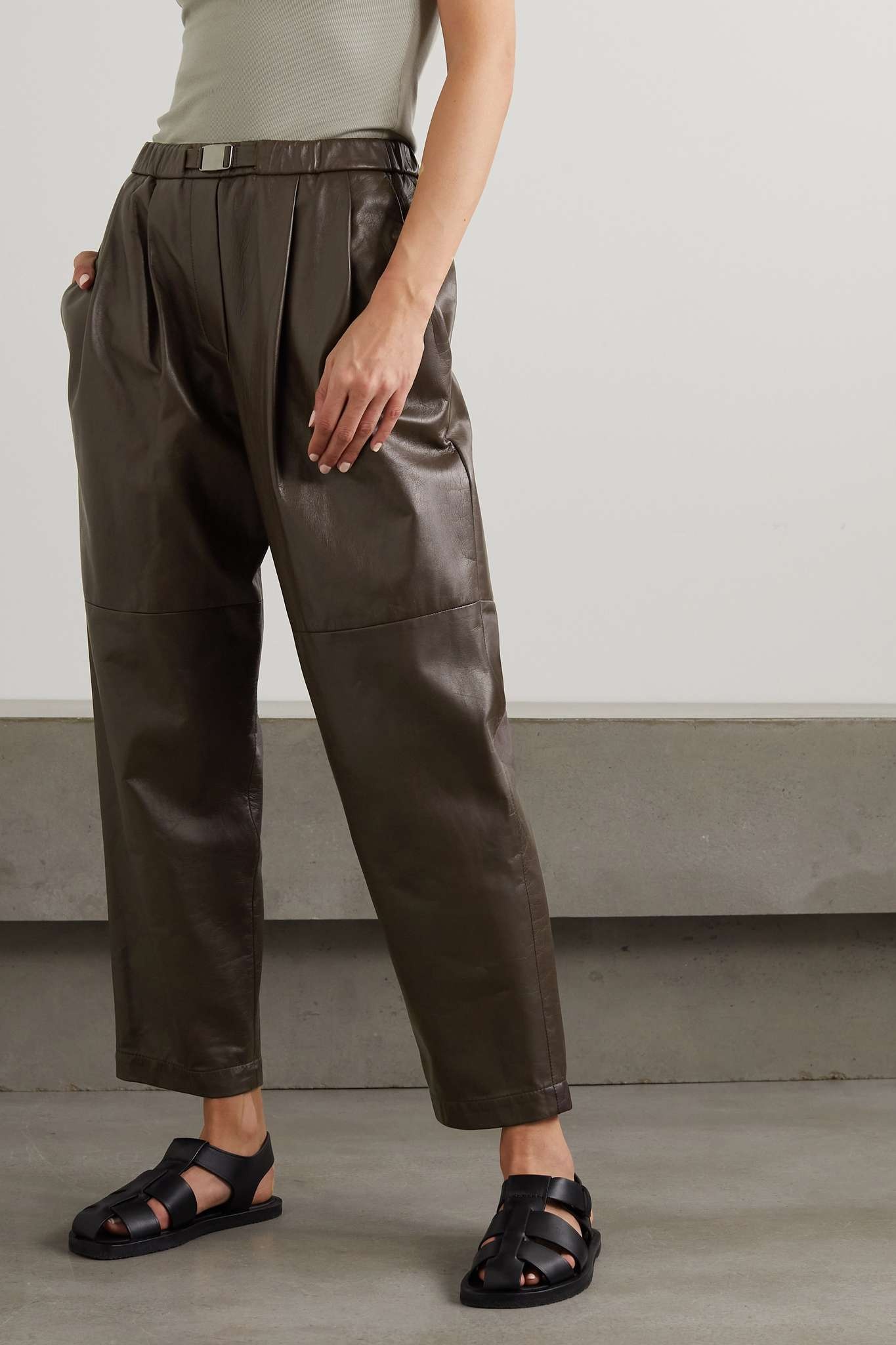 Belted Leather Pants