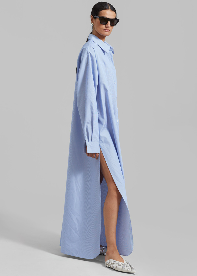 Avery Shirt Dress - Blue Stripe 3