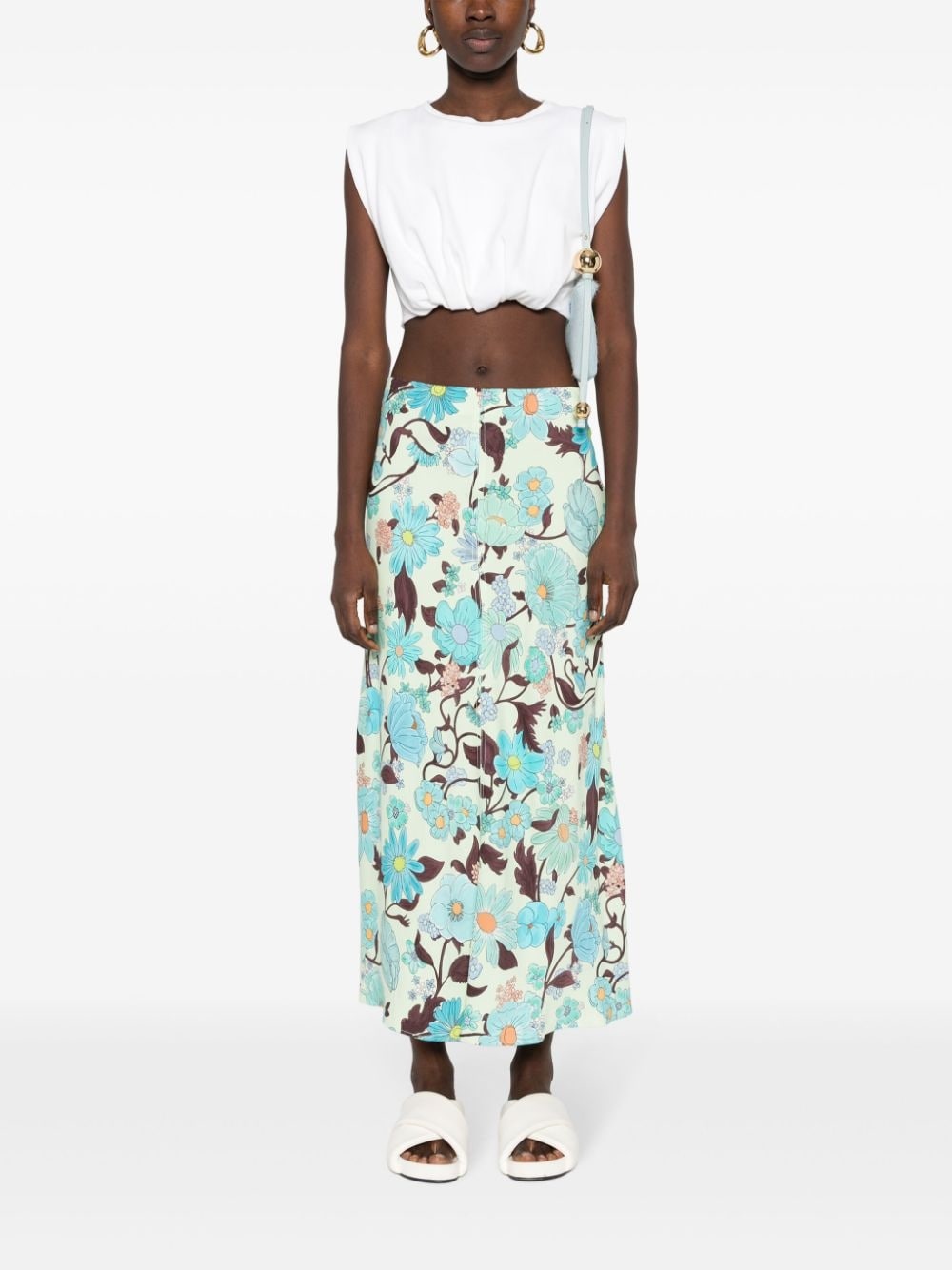 floral-print skirt - 2