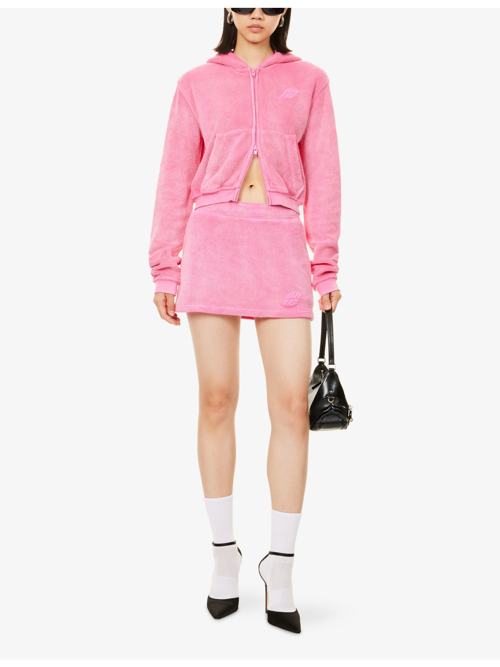 Shrunken Logo-Embroidered Zip Cotton-Terry Hoody - 2