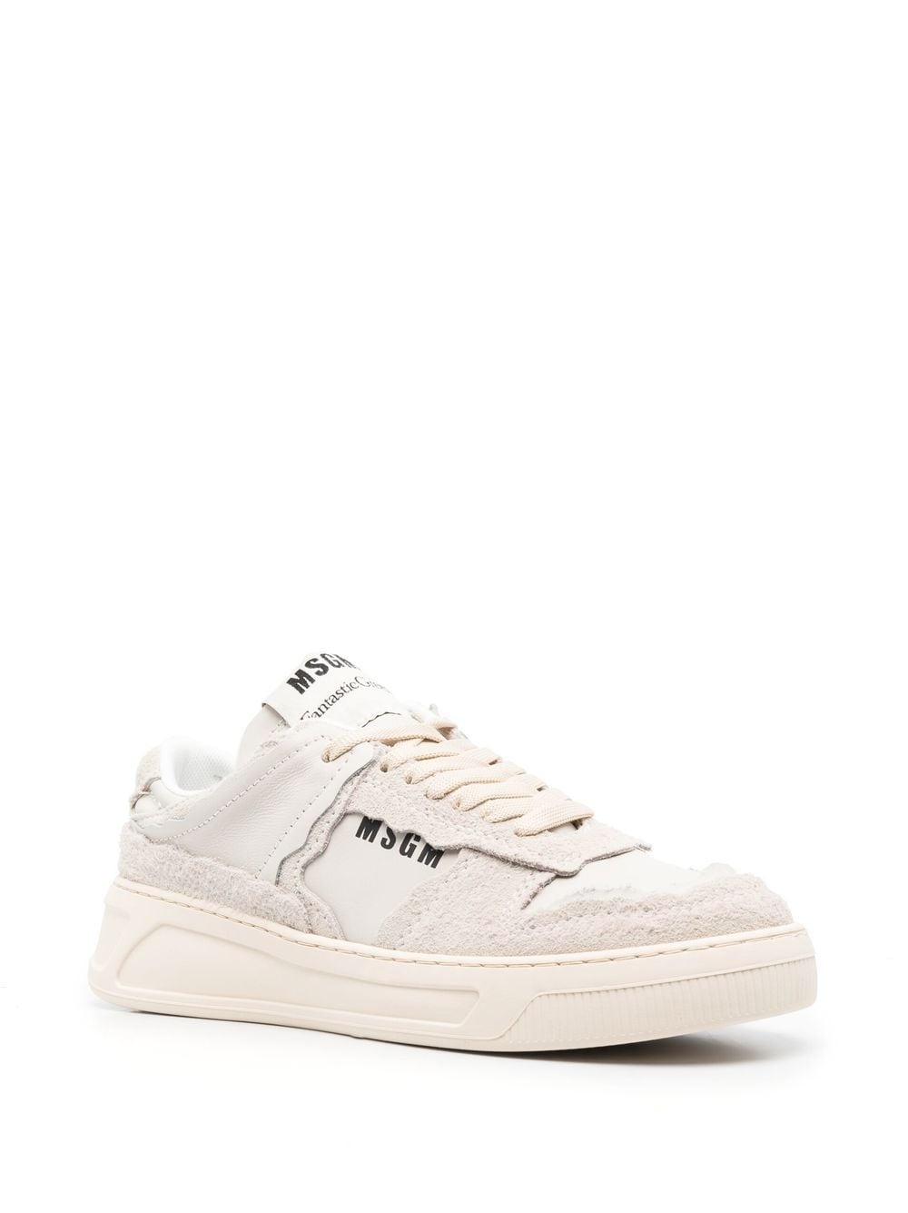 logo-print leather sneakers - 2