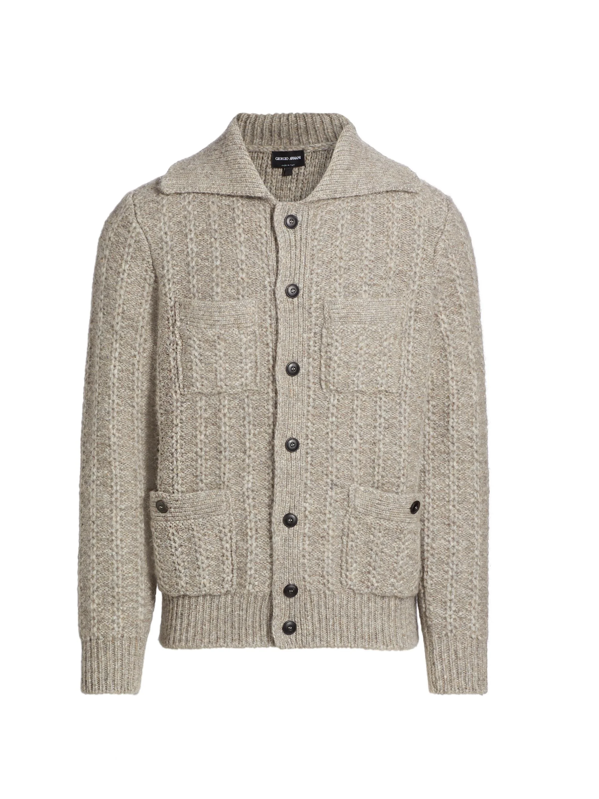 Men's Knit Button-Front Jacket Cardigan - Tan - 1