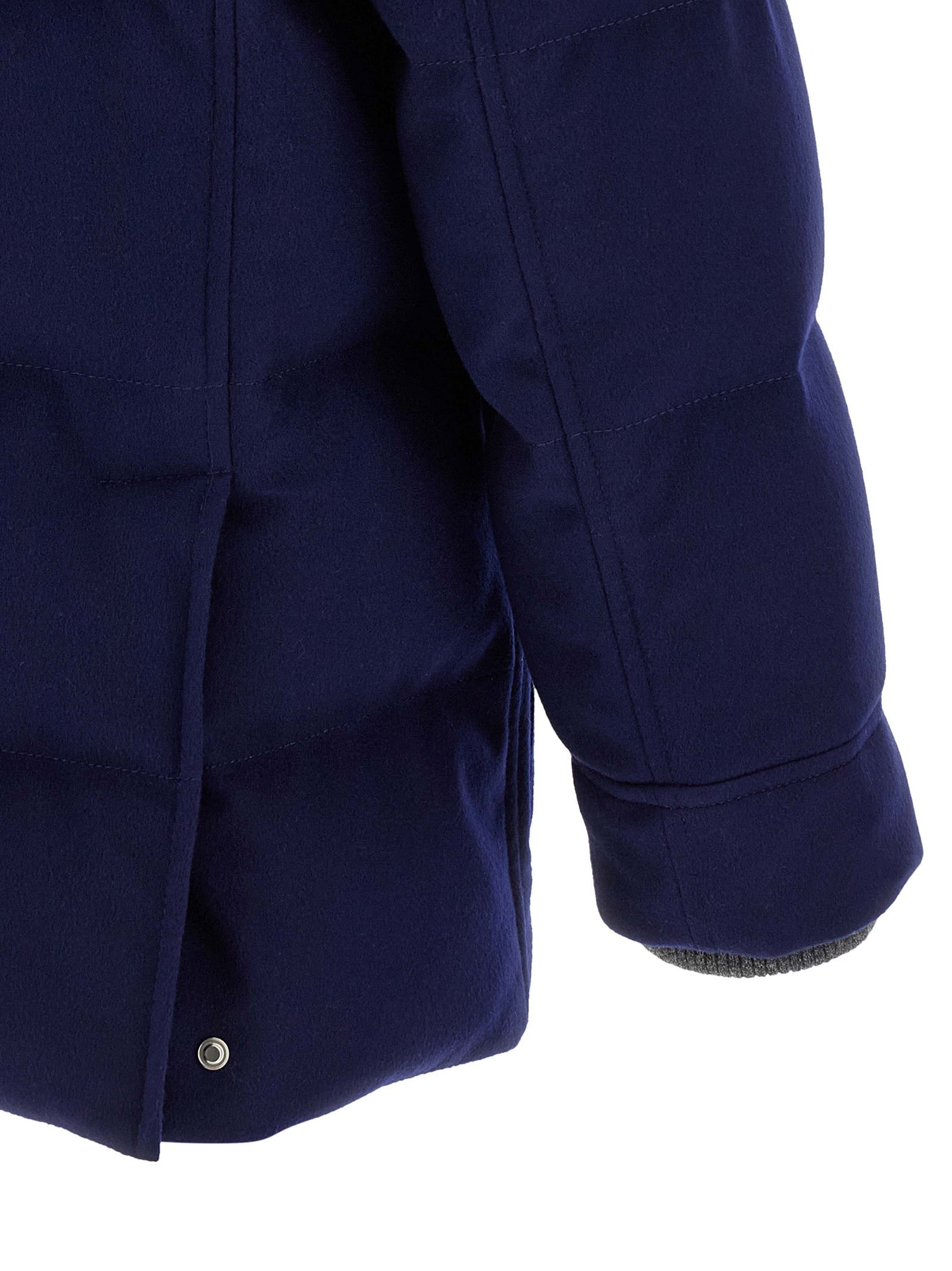 Flannel Down Jacket Puffer Jackets Blue - 4