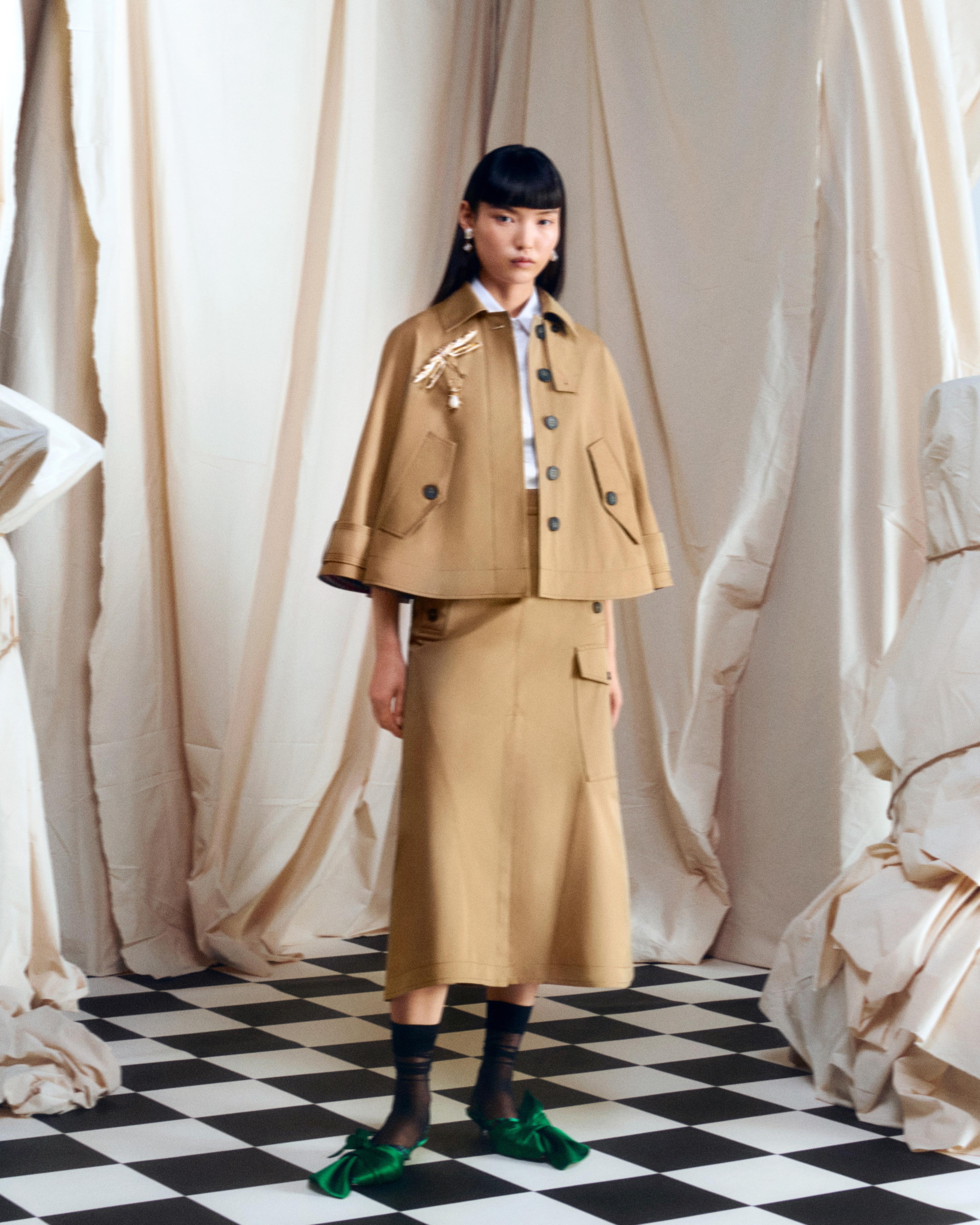 CROPPED TRENCH COAT CAPE - 6