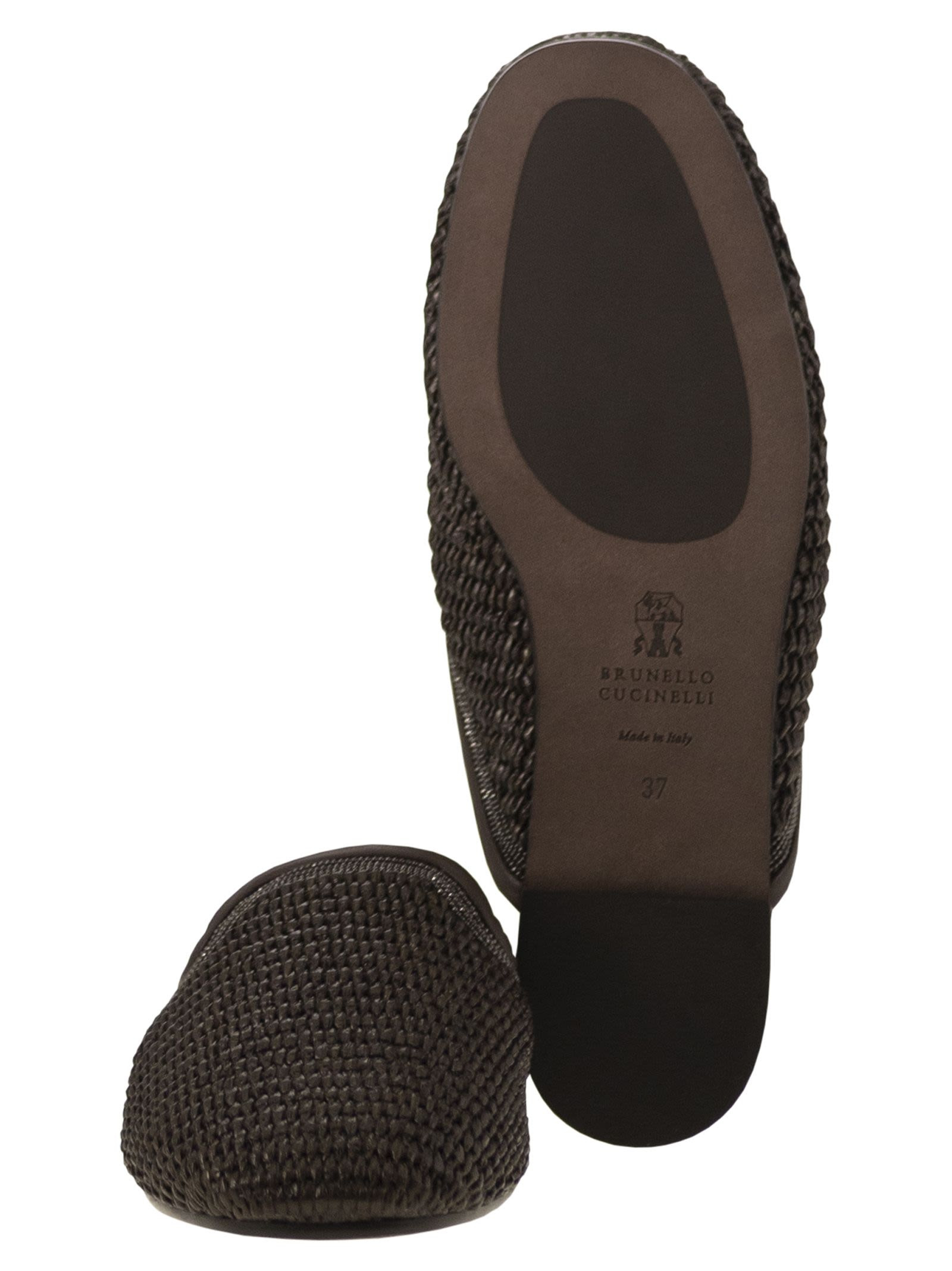 Brunello Cucinelli Women Techno Raffia Slipper With Precious Trim - 5