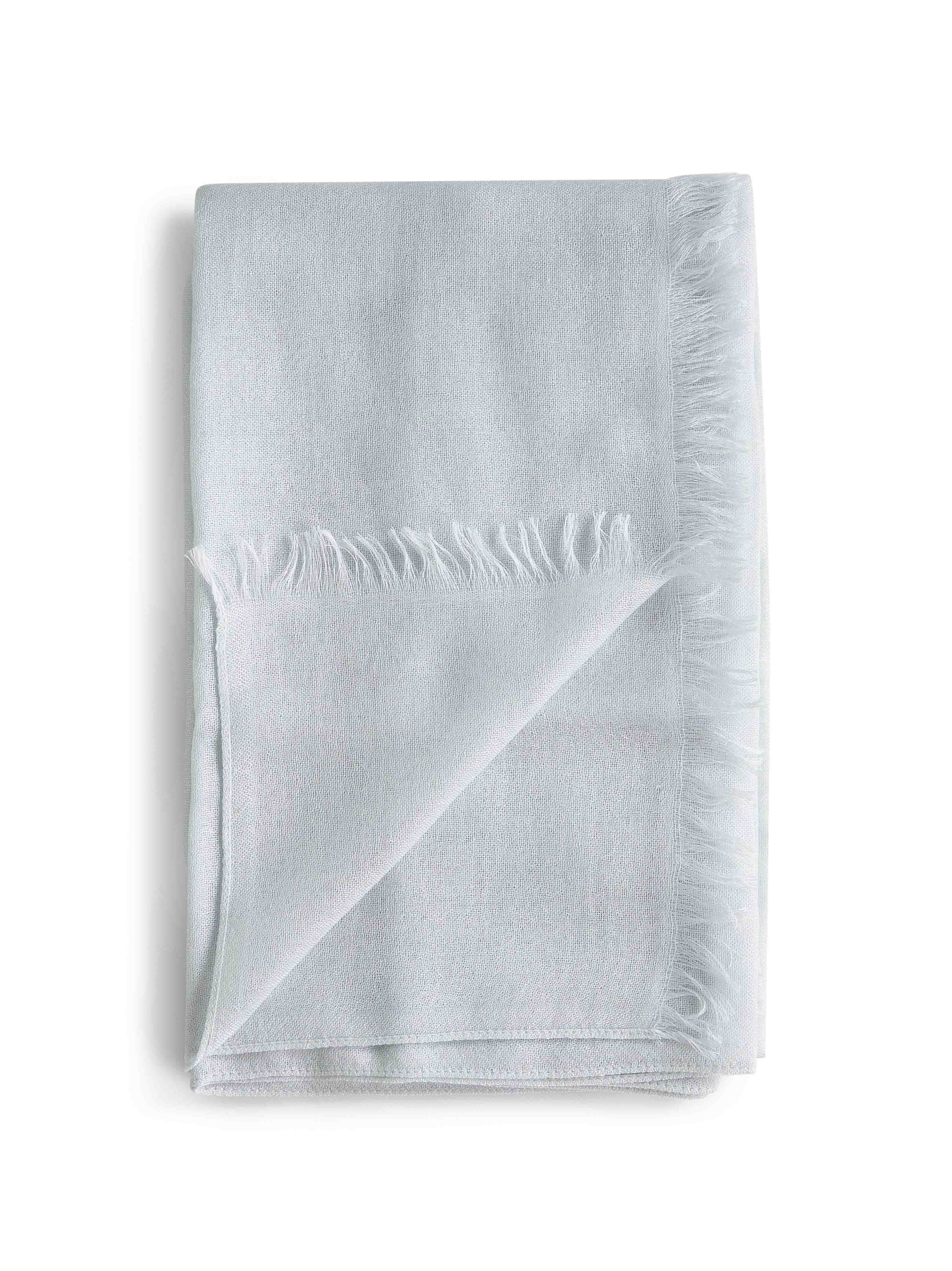 Light blue cashmere and silk scarf - 2